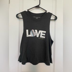 Spiritual gangster yoga LOVE cropped tank - size L
